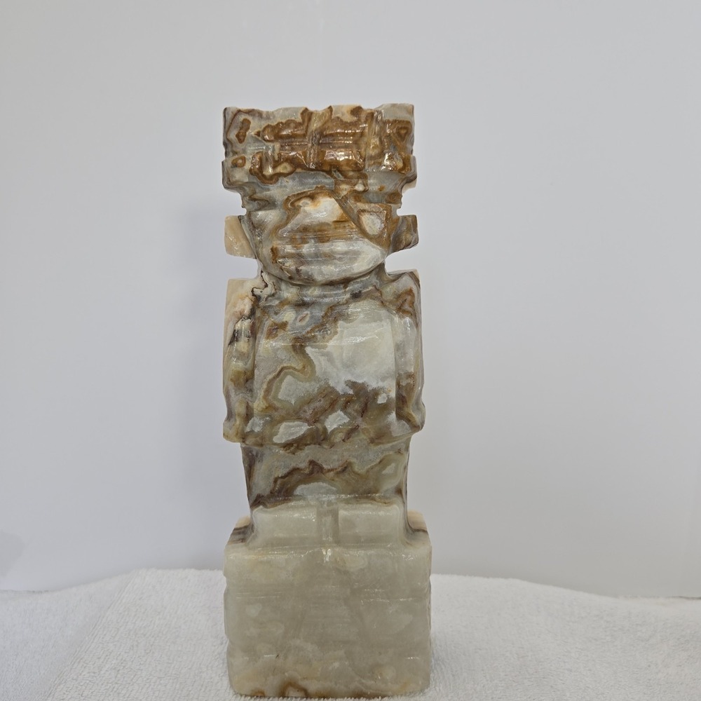 Onyx Marble Hawaiian Tiki Totem Aztec 10" Shelf Sitter Book End Statue Figurine